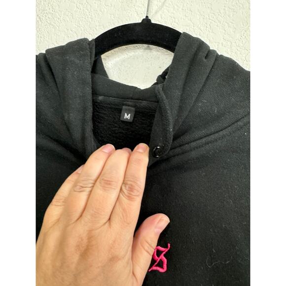 Women's Black Sisters Embroidered Sweatshirt Hoodie Medium - Picture 8 of 10